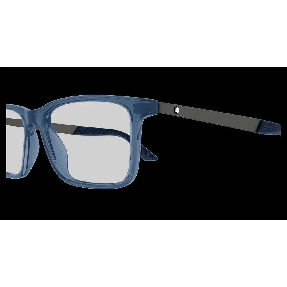 Mont Blanc MB0333O Eyeglasses Blue Ruthenium Acetate Rectangle